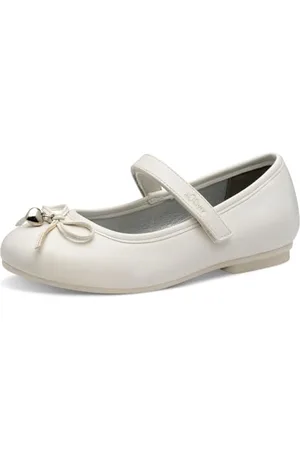 QS by s.Oliver Mädchen Ballerinas mit Schleife Bequem, (White), 37 EU