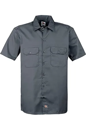 Dickies Herren Kurzärmliges Arbeitshemd, groß und hoch Button-Down-Shirt, , 5XL
