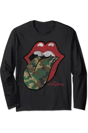 The Rolling Stones Offizielle Rolling Stones Distressed Camo Zunge Langarmshirt