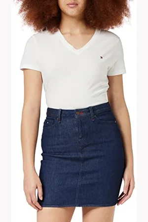 Tommy Hilfiger Damen Rome Straight Rw Skirt Lala Rock, , One Size (Herstellergröße: 46)
