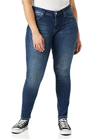 Calvin Klein Damen Ckj 011 Mid Rise Skinny Hose, Mid Blue, 27W / 32L EU