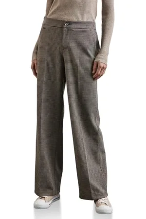 Street one Damen A378535 Karierte Wide Leg Hose, , 44W / 28L EU