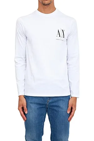 Armani Exchange Herren Long Sleeves, Front Print Logo T-Shirt, , XXL