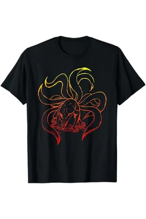 Naruto Shippuden Nine Tails Gradient Outline T-Shirt - Herren, Damen, Unisex Kinder - - S - Kurzarm - Klassische Passform - Polyester 100% - Officially Licensed Merch
