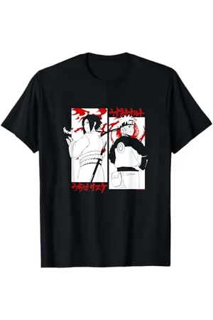 Naruto Offiziell lizenziertes T-Shirt: gegen Sasuke - Herren, , S