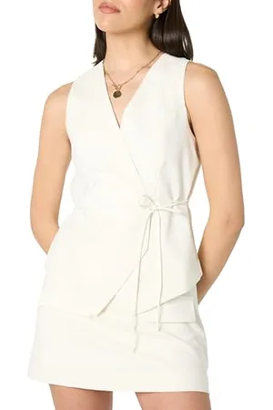 THE DROP Tie Waist Wrap Vest Weste, , 5X