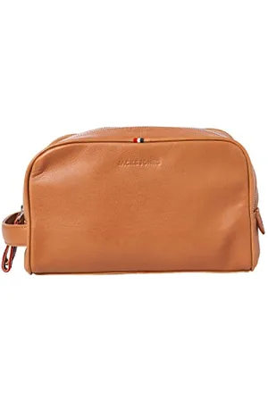 JACK & JONES Herren Jacelias Leather Toiletry Bag Kulturtasche, , Einheitsgröße