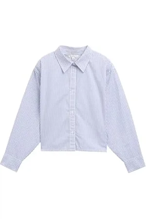 TOM TAILOR Kinder Cropped T-Shirt mit Print, Minty Blue, 176