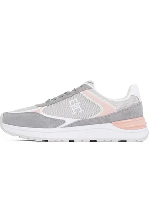 Tommy Hilfiger Damen Runner Sneaker Casual Fashion Mix Elegant, Beige (Grey Whisper), 36