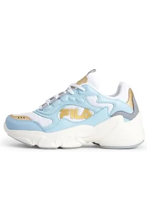 Fila COLLENE Logo Kids Sneaker, White-Blue Glow, 35 EU