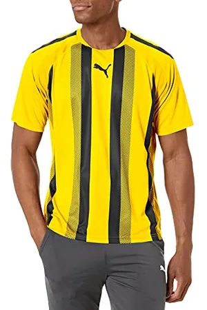 PUMA Herren Teamliga Maillot Rayé T-Shirt, Cyber Gelb/Schwarz, L