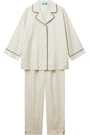 Benetton Damen Pig(camicia+pant) 4t3u3p00r Pyjamaset, , XS