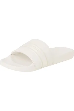 Tommy Hilfiger Damen Badeschuhe Poolslide With Webbing Elegant, Weiß (Ecru), 40