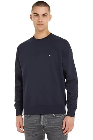 Tommy Hilfiger Herren Sweatshirt Flag Logo Sweatshirt ohne Kapuze, , XS