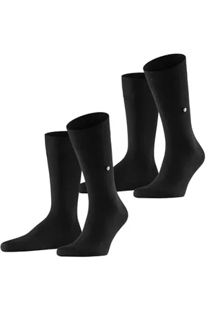 Burlington Herren Socken Everyday Multipack M So Baumwolle einfarbig 2 Paar, Schwarz Black 3000, 40-46