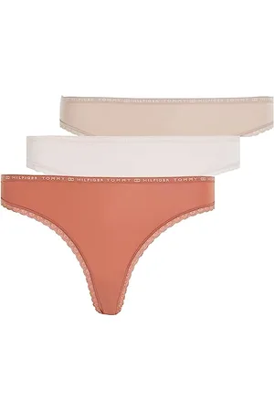 Tommy Hilfiger Damen 3er Pack Strings Tangas, Mehrfarbig (Mineralize/Balanced Beige/Pale Pink), XL