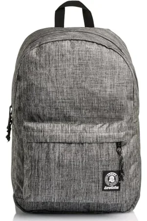 Invicta CARLSON Grey 2 Tone, Rucksack aus nachhaltigem Stoff, Geräumige Schultasche für Teenager, Mädchen und Jungen, für Uni, Sport & Freizeit, mit Laptopfach, italienisches Design, grau