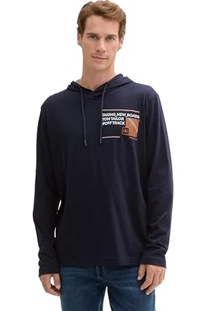 TOM TAILOR Herren Longsleeve mit Kapuze, , M