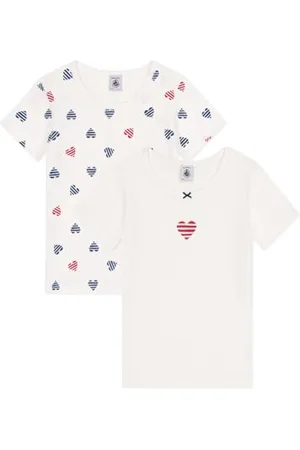 Petit Bateau Mädchen A0D2C Kurzarm-T-Shirts, , 4 Jahre (2er Pack)