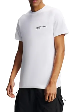 Karl Lagerfeld Herren, Schlankes Kurzarm-T-Shirt, Weiss, Xtra Large