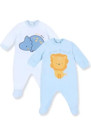 chicco Set aus Chenille-Stramplern mit Fuß, Winter Schlafanzüge Baby - Unisex, , 3 monate (pack of 2)