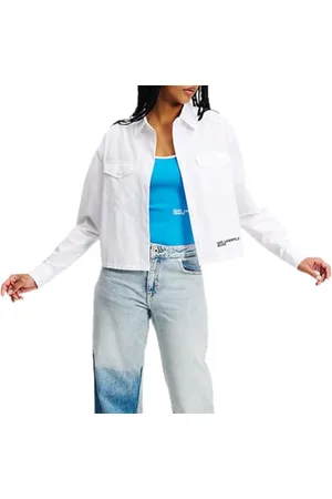 Karl Lagerfeld Logo Shirt, Women, White, Blouse