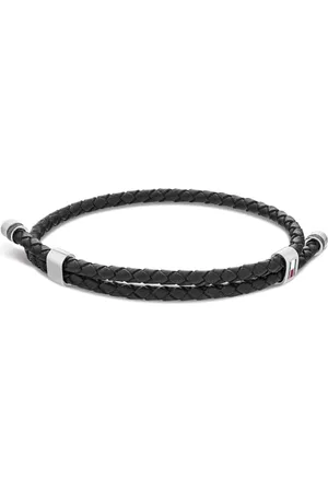 Tommy Hilfiger Jewelry Armband für Herren mit Schwarzem Geflochtenem Leder in Doppelschlaufe - 2790224