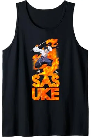 Naruto Shippuden Sasuke Stacked Flame Type Tank Top