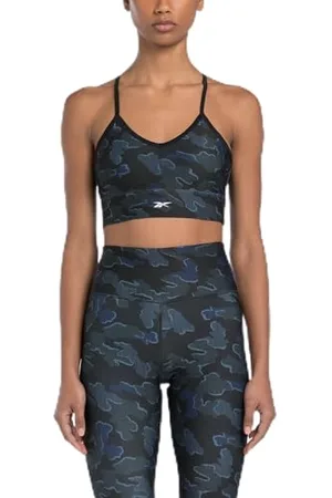 Reebok Damen Id Train Energy Camo Sport-BH, Black, M