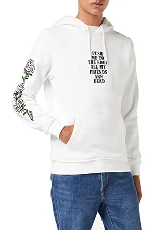Mister Tee Herren Push Me Hoody M White