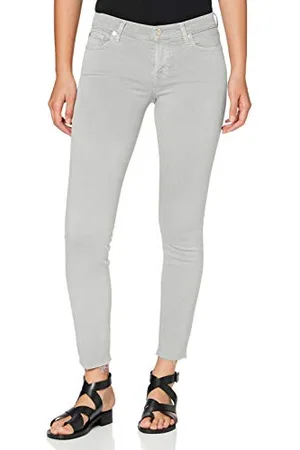 7 for all Mankind Womens Skinny Jeans, Grey, 23
