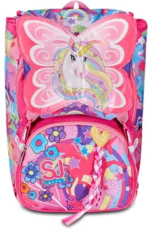 7 for all Mankind SJ Gang erweiterbarer Schulrucksack, , Unibraid, Doppelfach erweiterbar durch seitliche Reißverschlüsse, Trinkflaschenhalter, Grund- und Mittelschulen, Mädchen, , Taglia unica, Rucksack