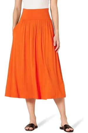 Amazon Damen Midirock aus Jersey zum Hineinschlüpfen, , S