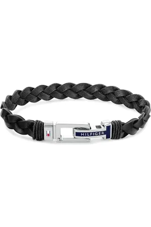 Tommy Hilfiger Jewelry Geflochtenes Lederarmband für Herren - Erhältlich aus Blau oder Schwarz