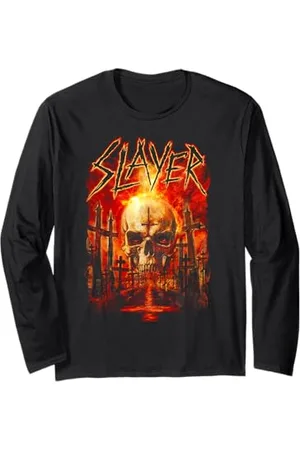 Slayer – Flaming Skull Graveyard Langarmshirt