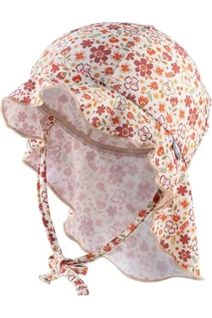 Sterntaler Sonnenhut Blumen - Mädchen Bademütze - UV-Schutz 50+ Sommermütze für Strand und Schwimmbad - mit Nackenschutz und Bindebändern - Baby und Kinder Kopfbedeckung - Bademode - , Größe 43