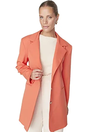 Trendyol Damen Modest Regular Standard Plain Webstoff Jacke Coat, , 38