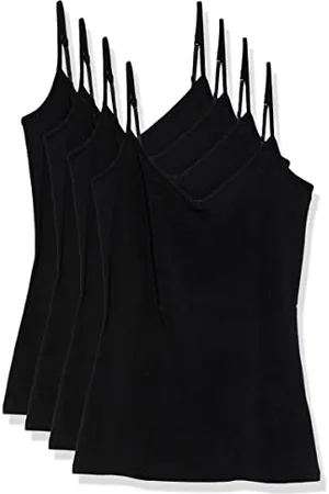 Amazon Damen Strick-Lagen-Camisole mit V-Ausschnitt in schmaler Passform (erhältlich in Übergrößen), 4er-Pack, , 3XL Große Größen