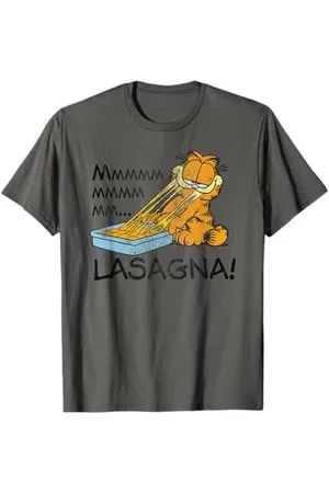 Garfield T-Shirt Mmm Lasagne, Herren, Cartoon-Fans, Katzenliebhaber, Halbarm, T-Shirt, , S