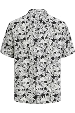 JACK & JONES Herren JORLUKE Party AOP Shirt SS BLK Kurzarmhemd 12251079, ,XS