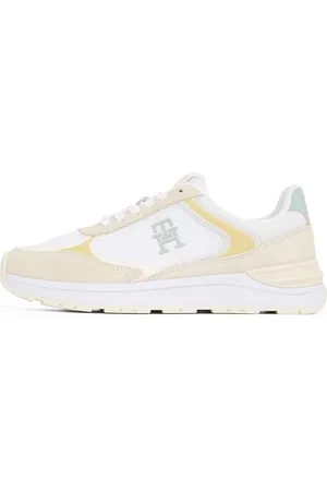 Tommy Hilfiger Damen Runner Sneaker Casual Fashion Mix Elegant, Elfenbein (Muslin), 39