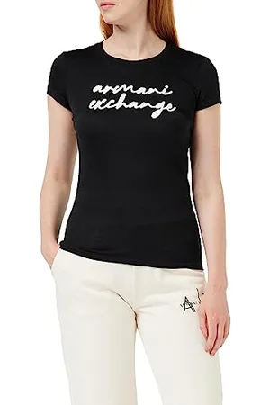 Armani Exchange Damen Pima Cotton Signature Logo Tee T-Shirt, , XS EU