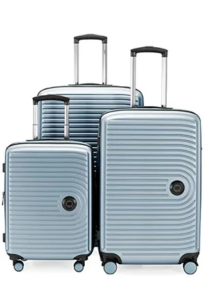 Hauptstadtkoffer Mitte - 3er Kofferset - Handgepäckskoffer 55 cm, mittelgroßer Koffer 68 cm + großer Reisekoffer 77 cm, Hartschale ABS, TSA, Pool blue