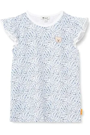 Steiff T-Shirt Kurzarm EU Größe 128 , Kurzarm Shirt, Sommer Shirt für Kinder, Babyoberteil, ideales Basic Shirt, bequem und weich, waschmaschinenfest