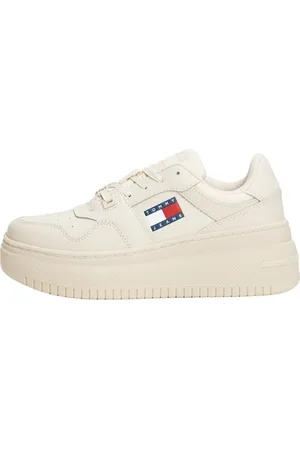 Tommy Hilfiger Damen New TJW Retro Basket Sneaker FL EN0EN02506 Sneakers, Beige (Newsprint), 41 EU