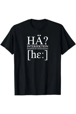HÄ? T-Shirt, , Unisex, Kurzarm, S, EU 38/40, Klassisch, Buchstabenmuster