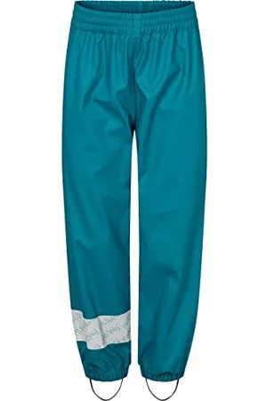 Green Cotton Unisex-Child Rainwear Rain Pants, , 122