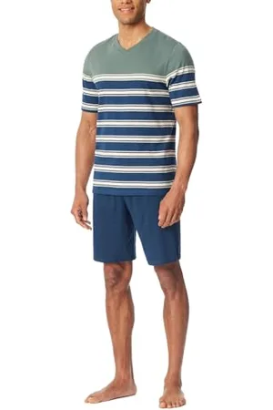 Schiesser Herren Schlafanzug kurz V-Ausschnitt-Casual Essentials Pyjamaset, , 56