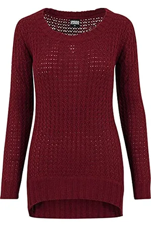Urban classics Damen Damen Long Wideneck Sweater, Rot (Burgund 606), XS