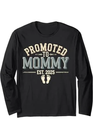 Graphic 365 Promoted To Mommy Est. 2025 Schwangerschaftsankündigung Baby Langarmshirt